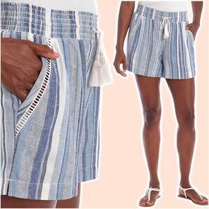 Briggs Linen Blend Striped Drawstring
Shorts Women's Size Small